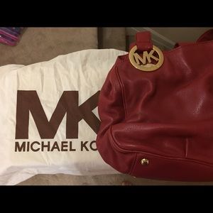 Red Michael Kors Used Shoulder Bag